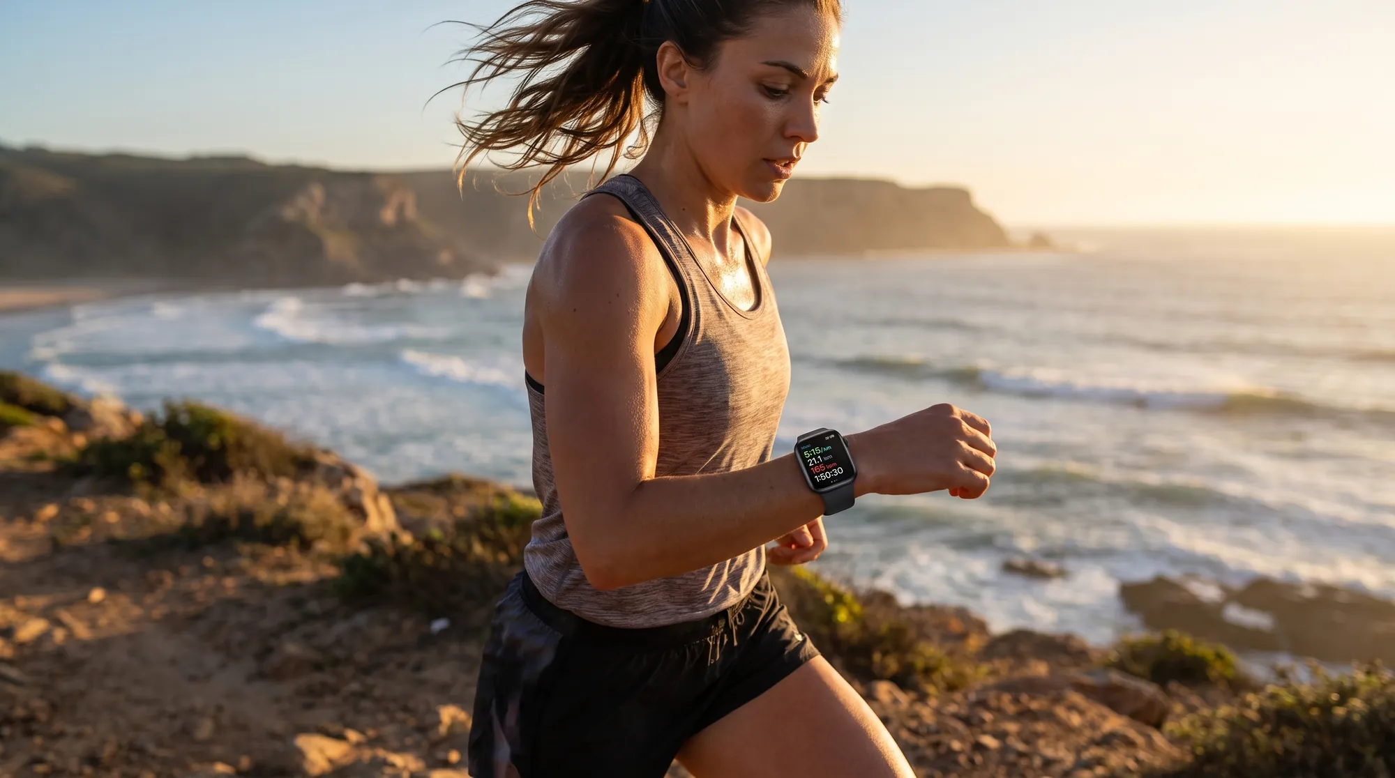 Frame from an AI product video for a smart watch